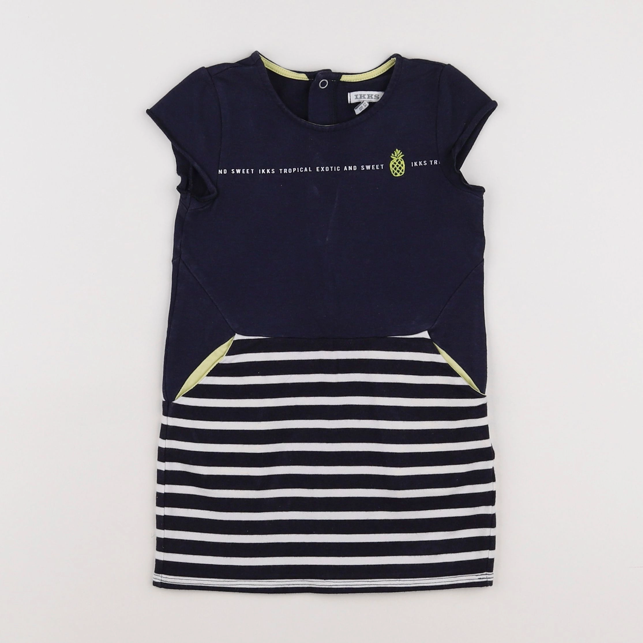 IKKS - robe blanc, bleu - 2 ans